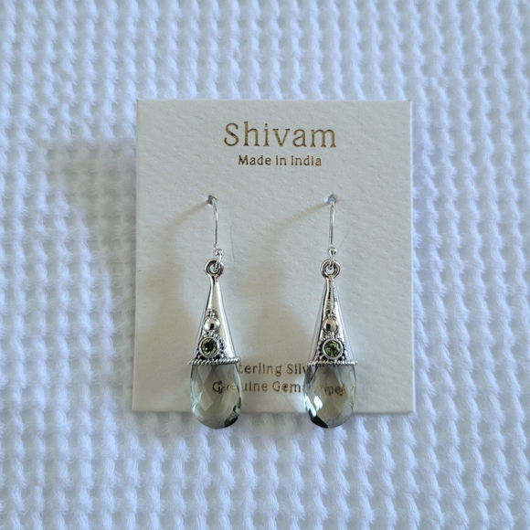 Shivam Green💚 Amethyst Teardrop💧Earrings - Picture 16 of 16